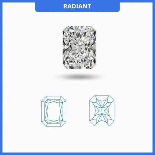 0.55CT J-K/VS2-SI1 Radiant Cut Diamond MDL#D9258-2