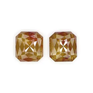 1.14 CT Natural Loose Radiant Pair Diamond Brown Color Diamond 5.50 MM Natural Loose Diamond Radiant Cut Diamond Radiant Pair KQ2725