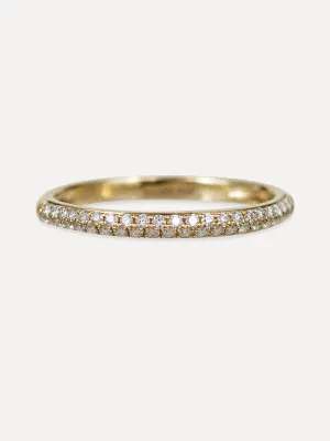 14K Diamond Double Row Halfway Band