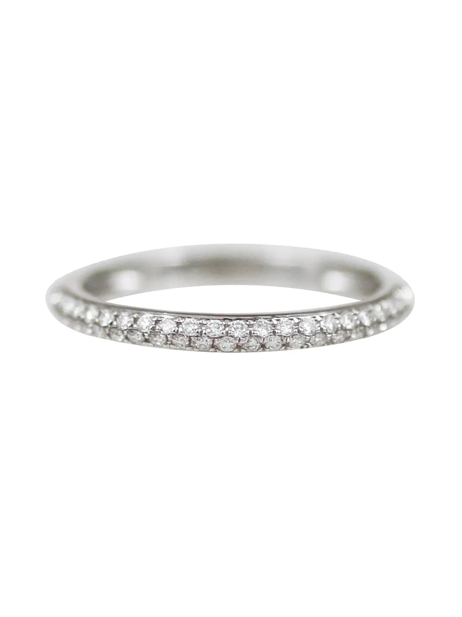 14K Diamond Double Row Halfway Band