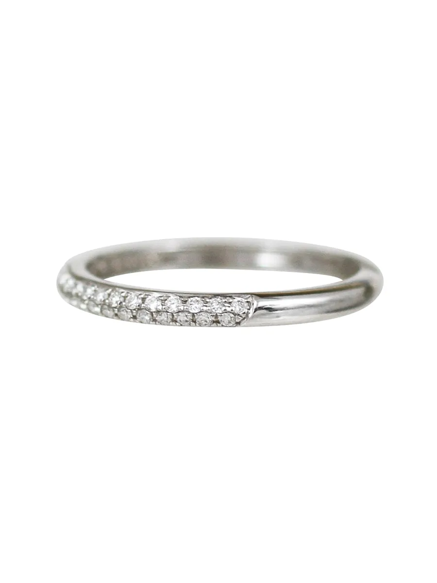 14K Diamond Double Row Halfway Band