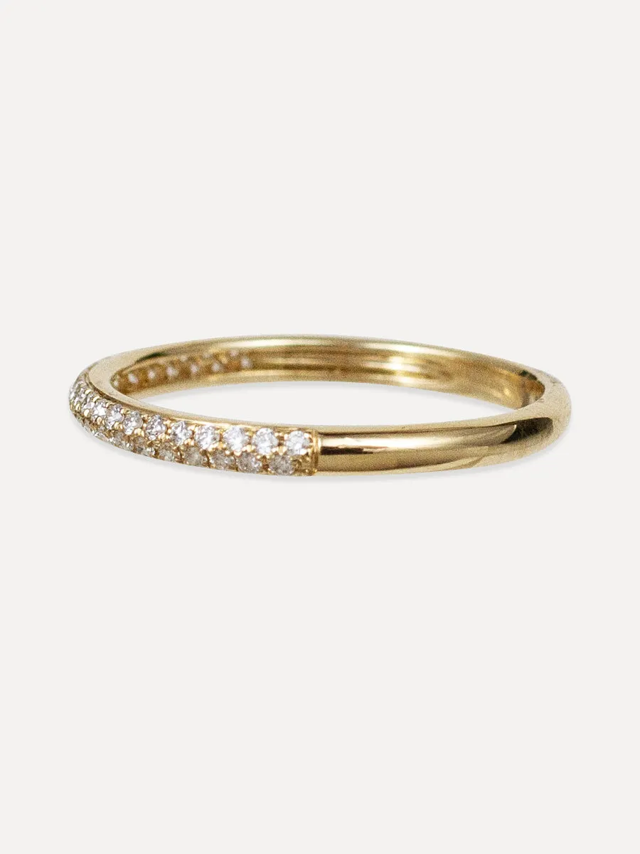 14K Diamond Double Row Halfway Band