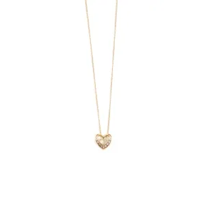 14k Gold Genuine Diamond Heart Pendant Necklace