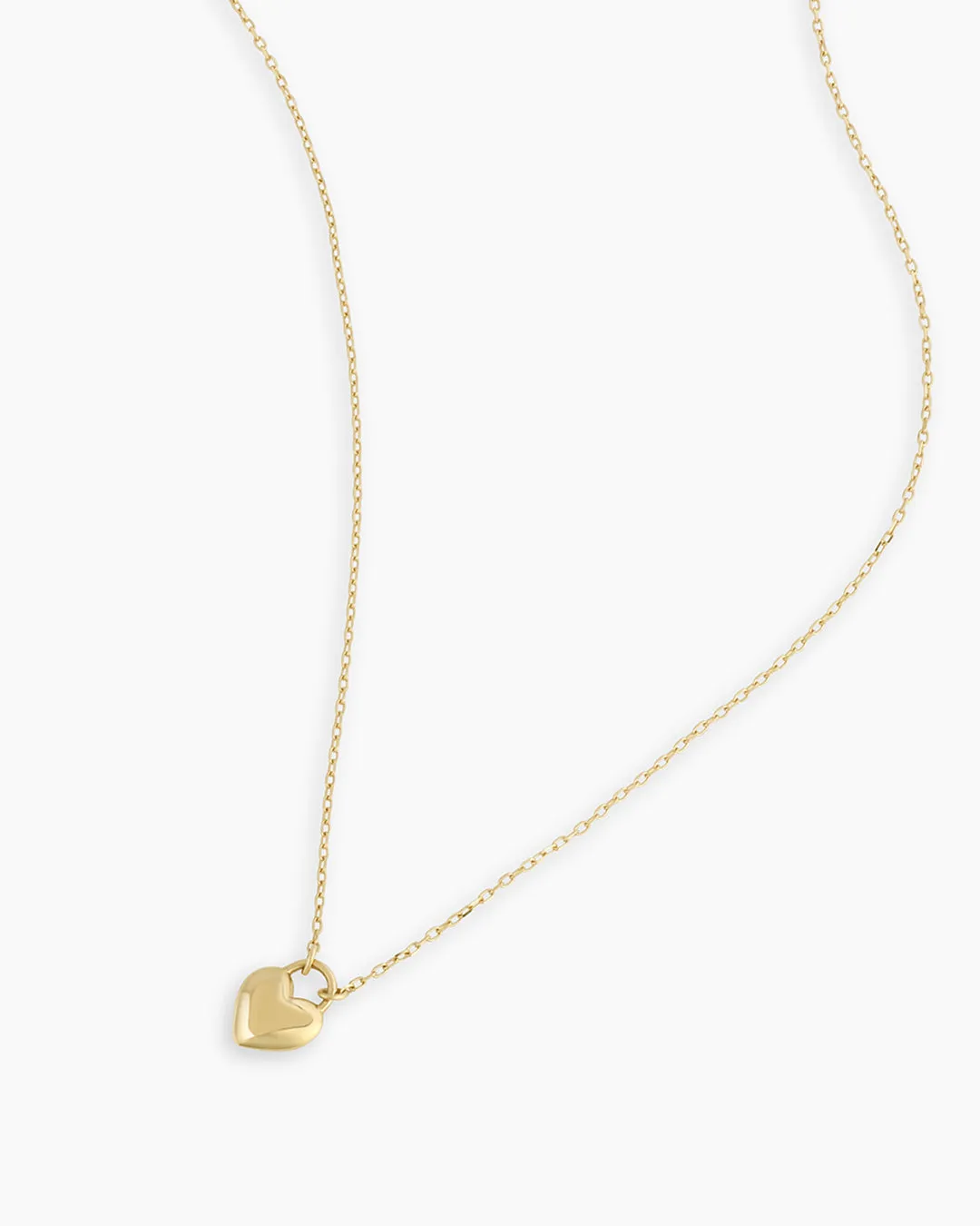 14k Gold Heart Padlock Necklace