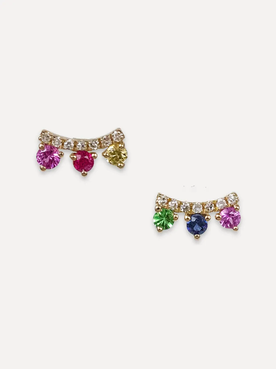 14K Rainbow Arch Stud