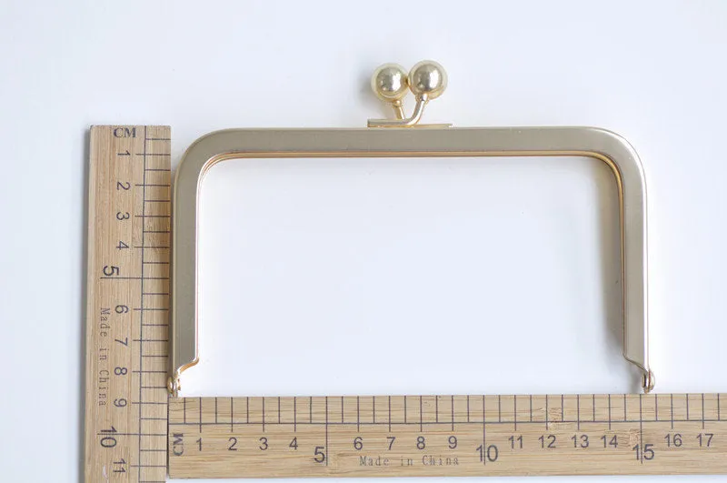 15.5cm Matte Gold Purse Frame Glue-In Style 15cm x 8.5cm ( 6" x 3 1/3")