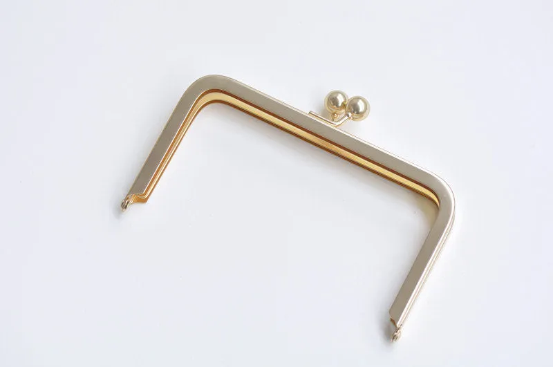 15.5cm Matte Gold Purse Frame Glue-In Style 15cm x 8.5cm ( 6" x 3 1/3")