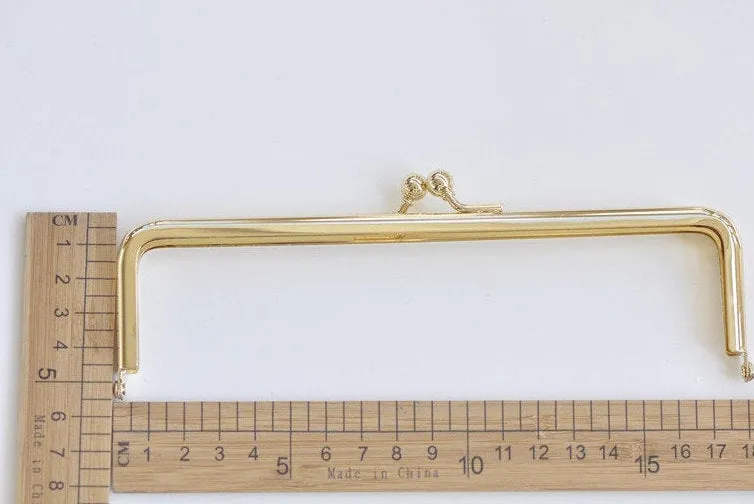 18 x 5.5cm Light Gold Purse Frame Handle Purse Frame Glue-in Style