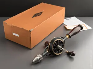 1998 BRIDGE CITY TOOL WORKS 15th Anniversary CT-6 Rosewood Hand Drill in Original Cardboard Box - 88109 - AS OF JULY 22