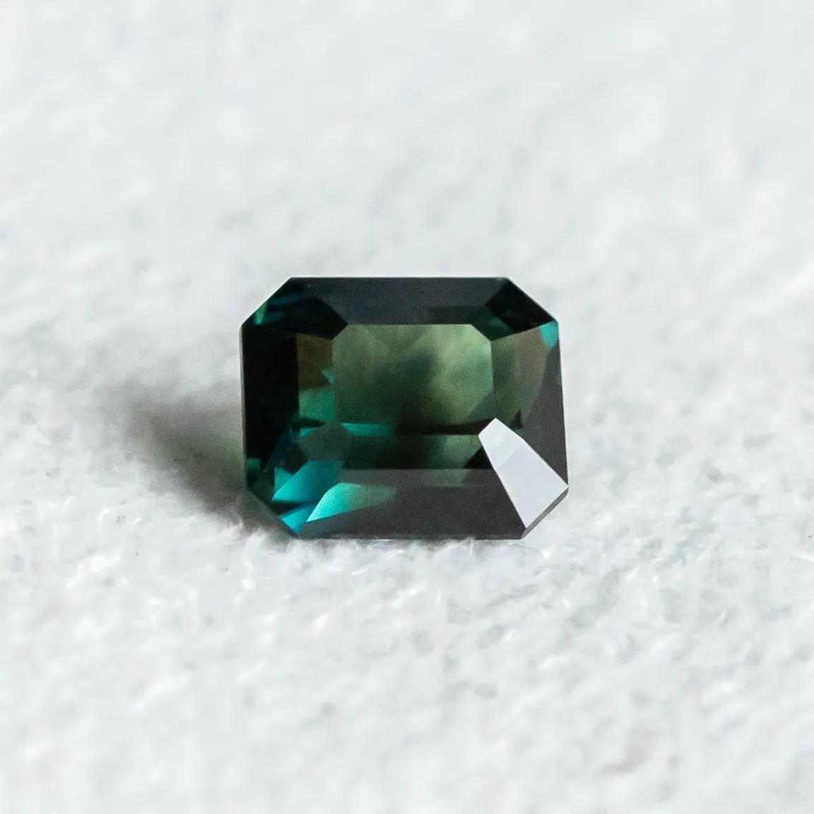 2.39CT RADIANT CUT MADAGASCAR SAPPHIRE, DEEP TEAL, 7.80X6.75X4.78MM