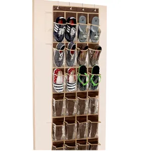 24 Pocket Clear Over The Door Shoe Organizer SimpleHouseware