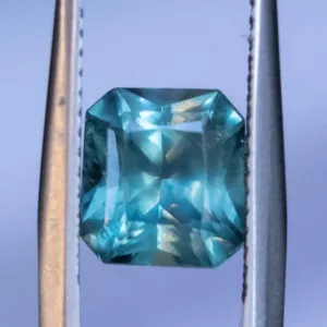 2.46CT RADIANT CUT MONTANA SAPPHIRE, TEAL BLUE GREEN-GREY, 7.71X7.07X5MM, UNTREATED