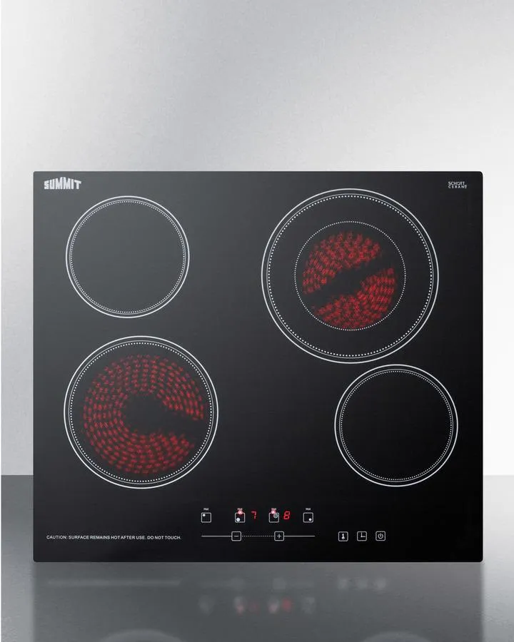 24" Wide 230v 4-burner Radiant Cooktop - (CR4B23T5B)