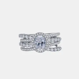 3 Carat Moissanite 925 Sterling Silver Layered Ring