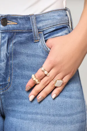 3 Pearl Ring Set