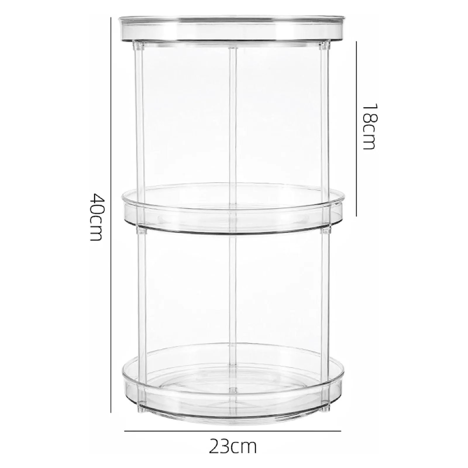 360° Rotatable 3 Tier Turntable Cabinet Organizer, Transparent by Gominimo