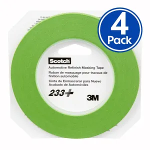 3M 233  Automotive Performance Masking Tape 6mm X 55m x 4 Pack Rolls Fine Line