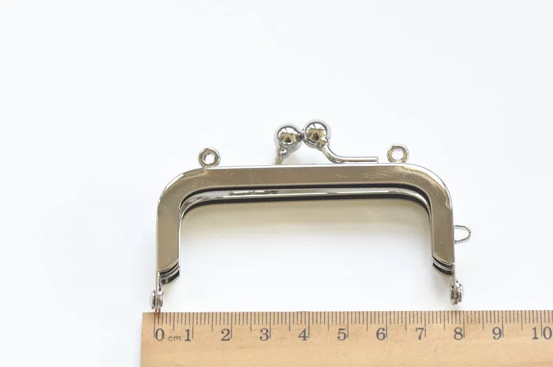 3" Silver Purse Frame Kisslock Glue-In Style Bag Clip 8cm x 3.5cm (3" x 1 1/3")