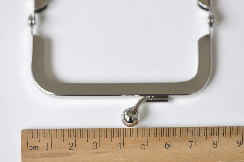 3" Silver Purse Frame Kisslock Glue-In Style Bag Clip 8cm x 3.5cm (3" x 1 1/3")