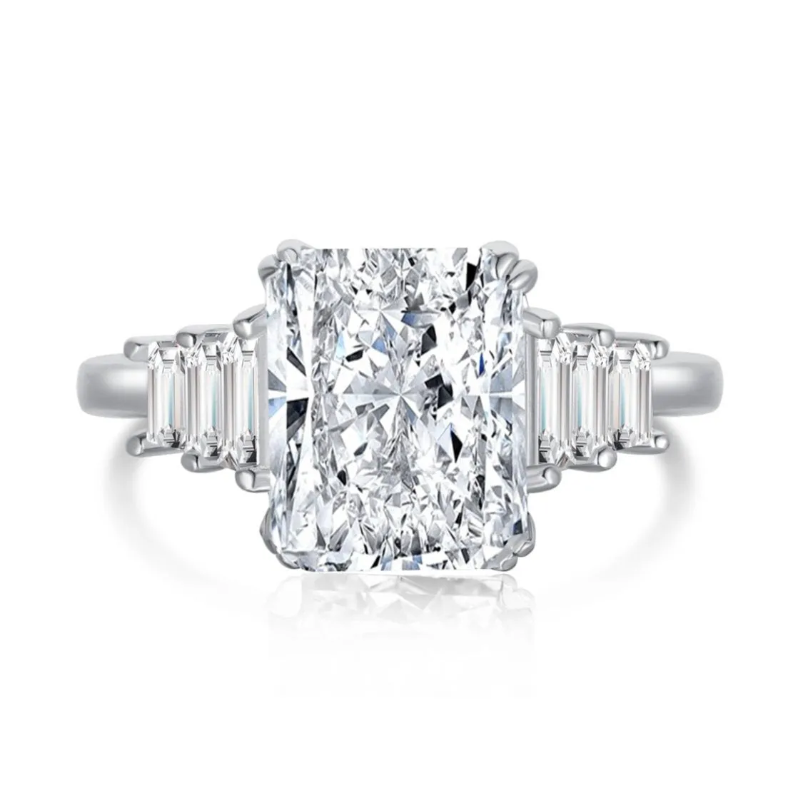 5 Carat TW Five Stone Radiant Cut Engagement Ring