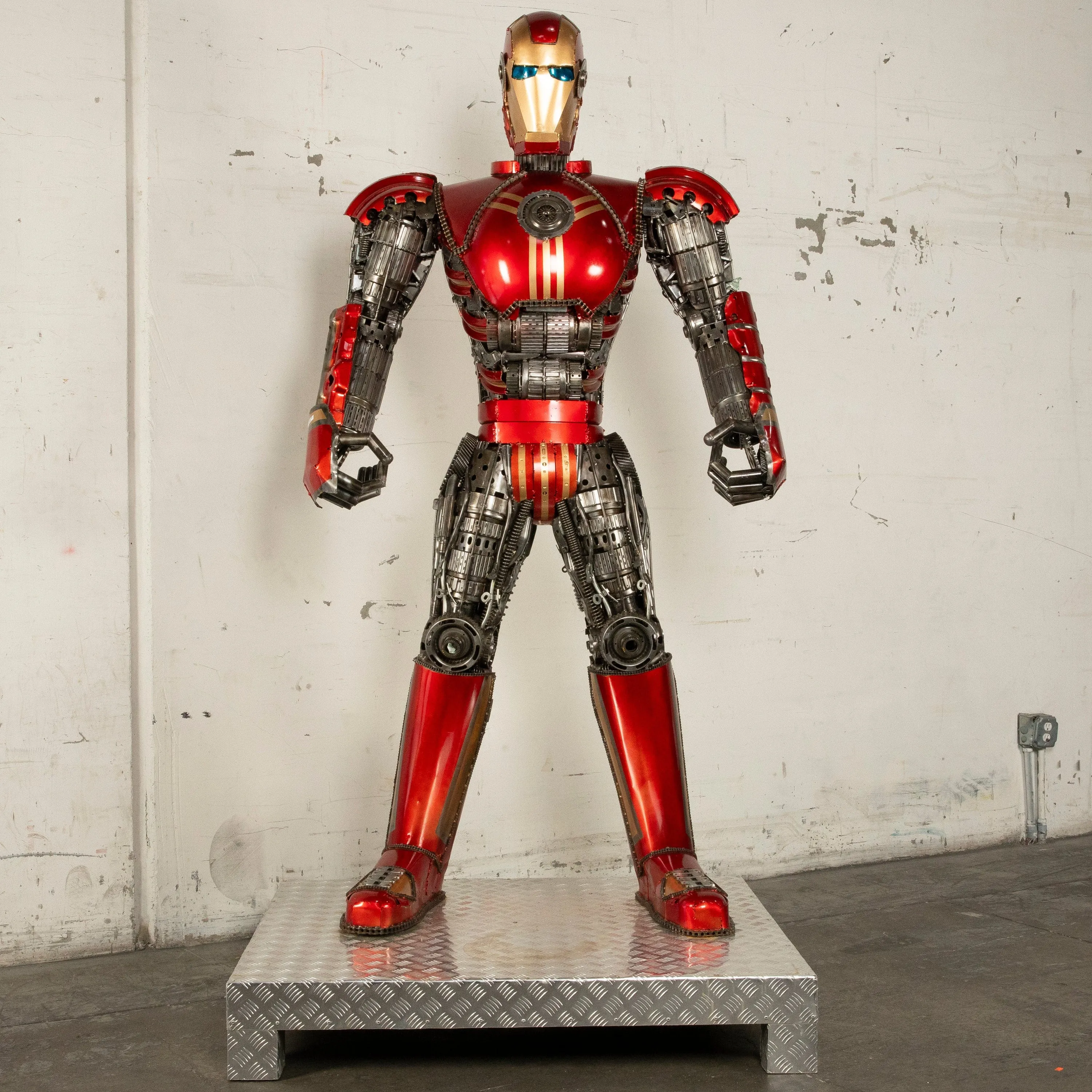 79" Iron Man Inspired Recycled Metal Art Sculpture