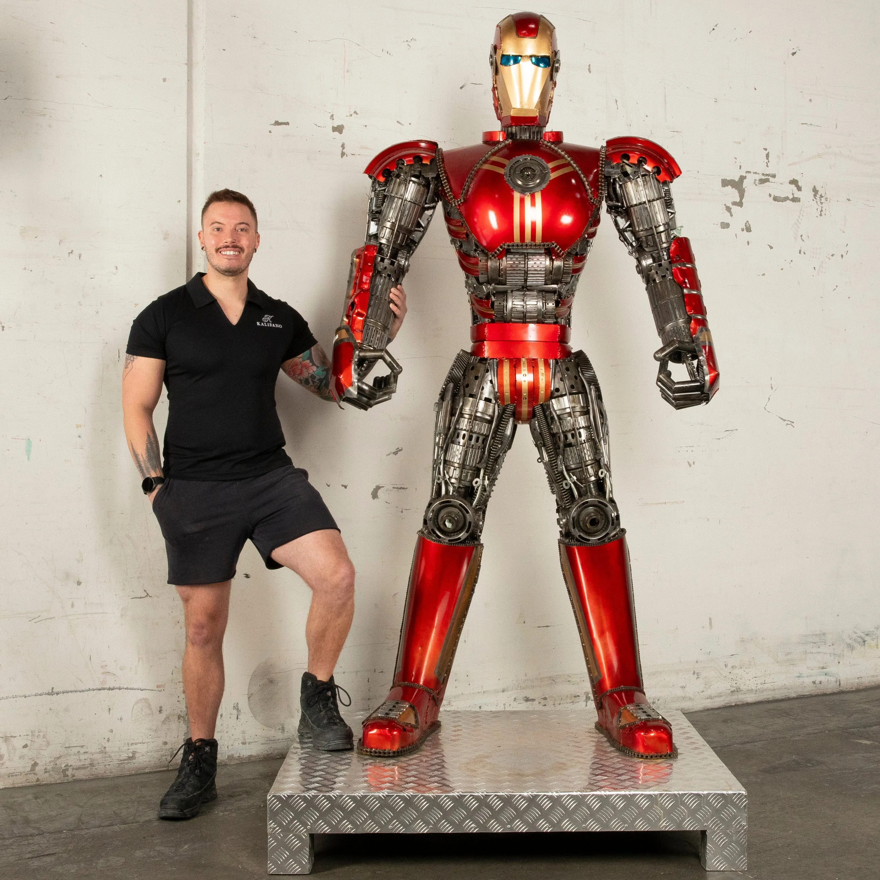 79" Iron Man Inspired Recycled Metal Art Sculpture