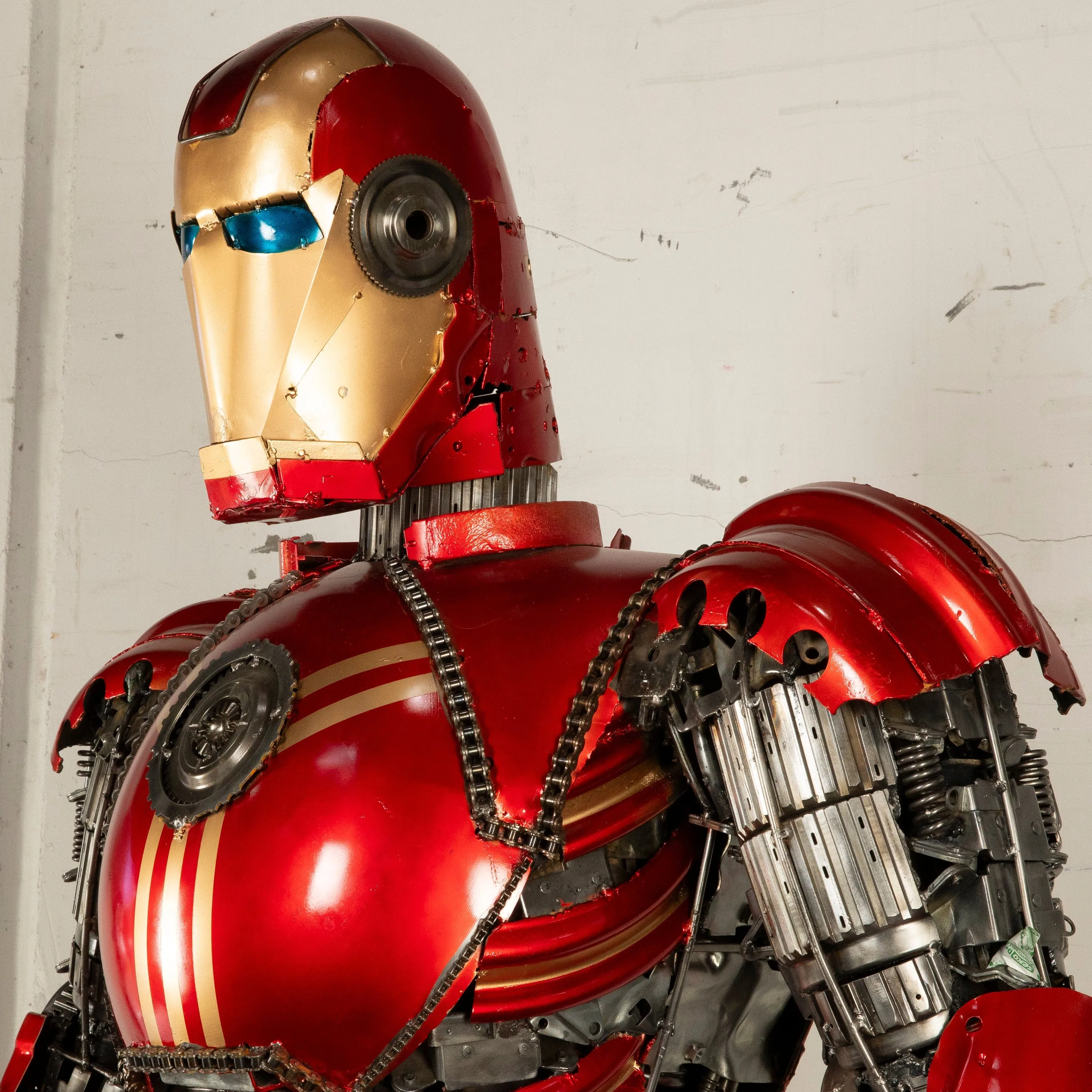 79" Iron Man Inspired Recycled Metal Art Sculpture