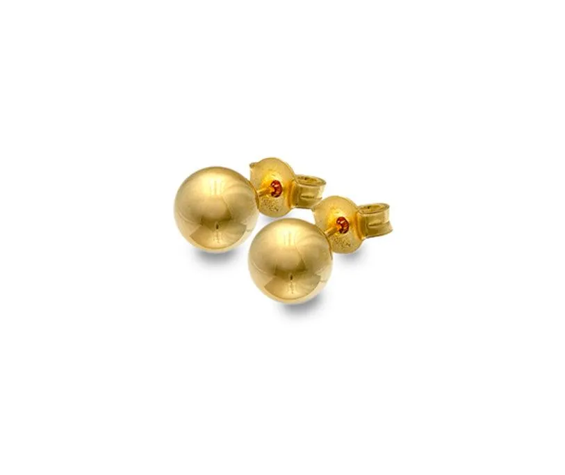 9ct Yellow Gold 7mm Ball Stud Earrings