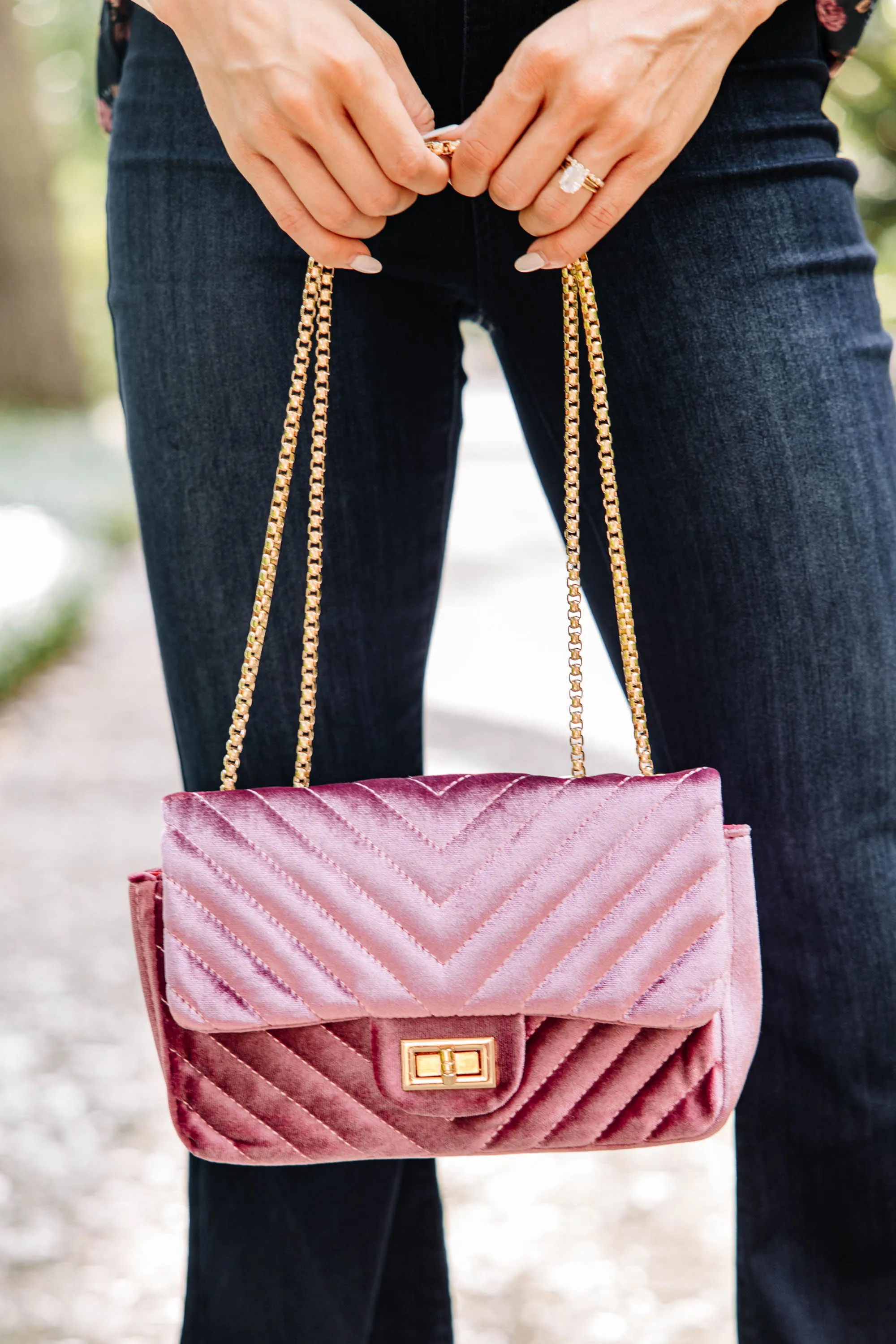 All The Feels Pink Velvet Purse