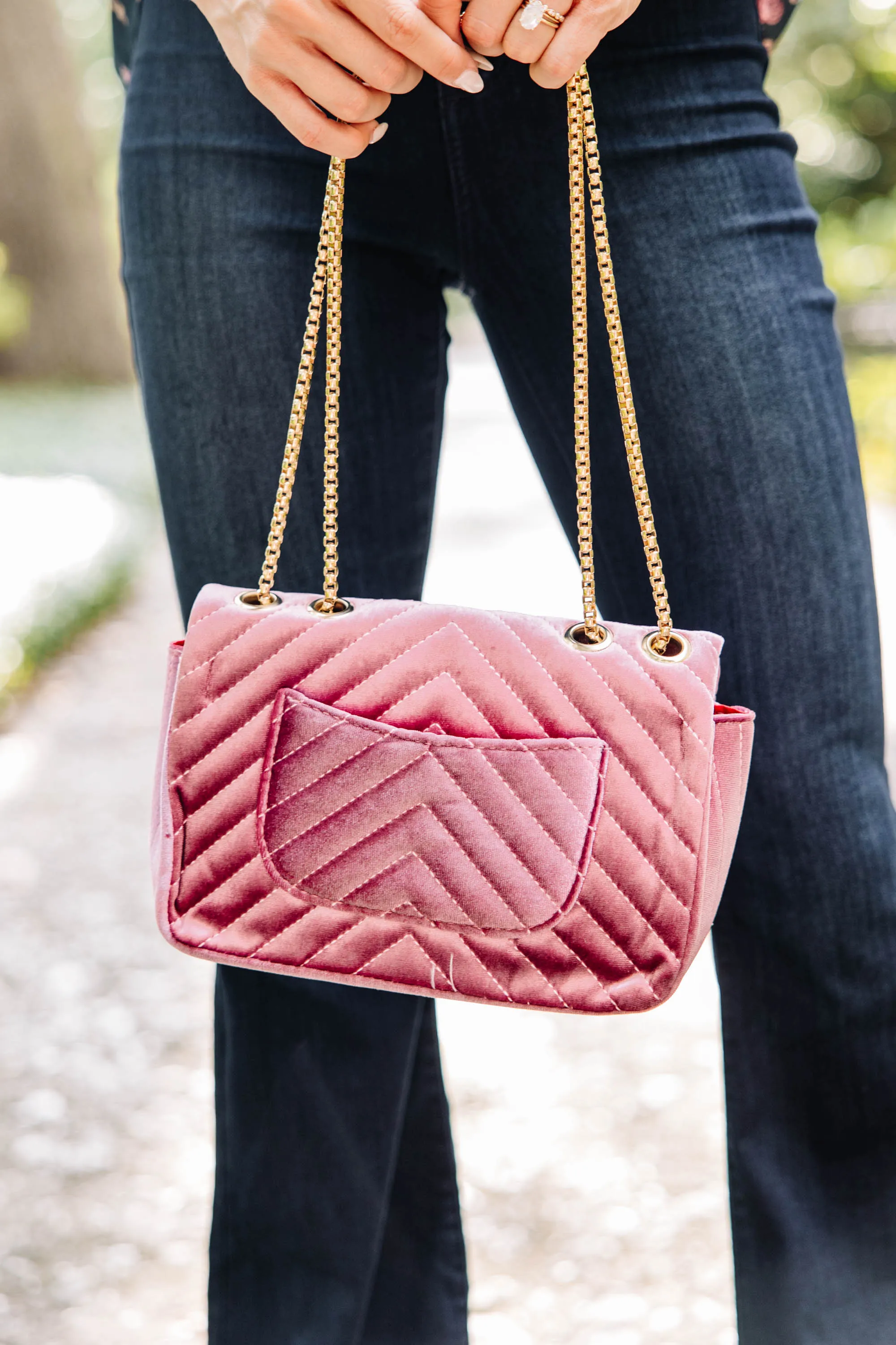 All The Feels Pink Velvet Purse