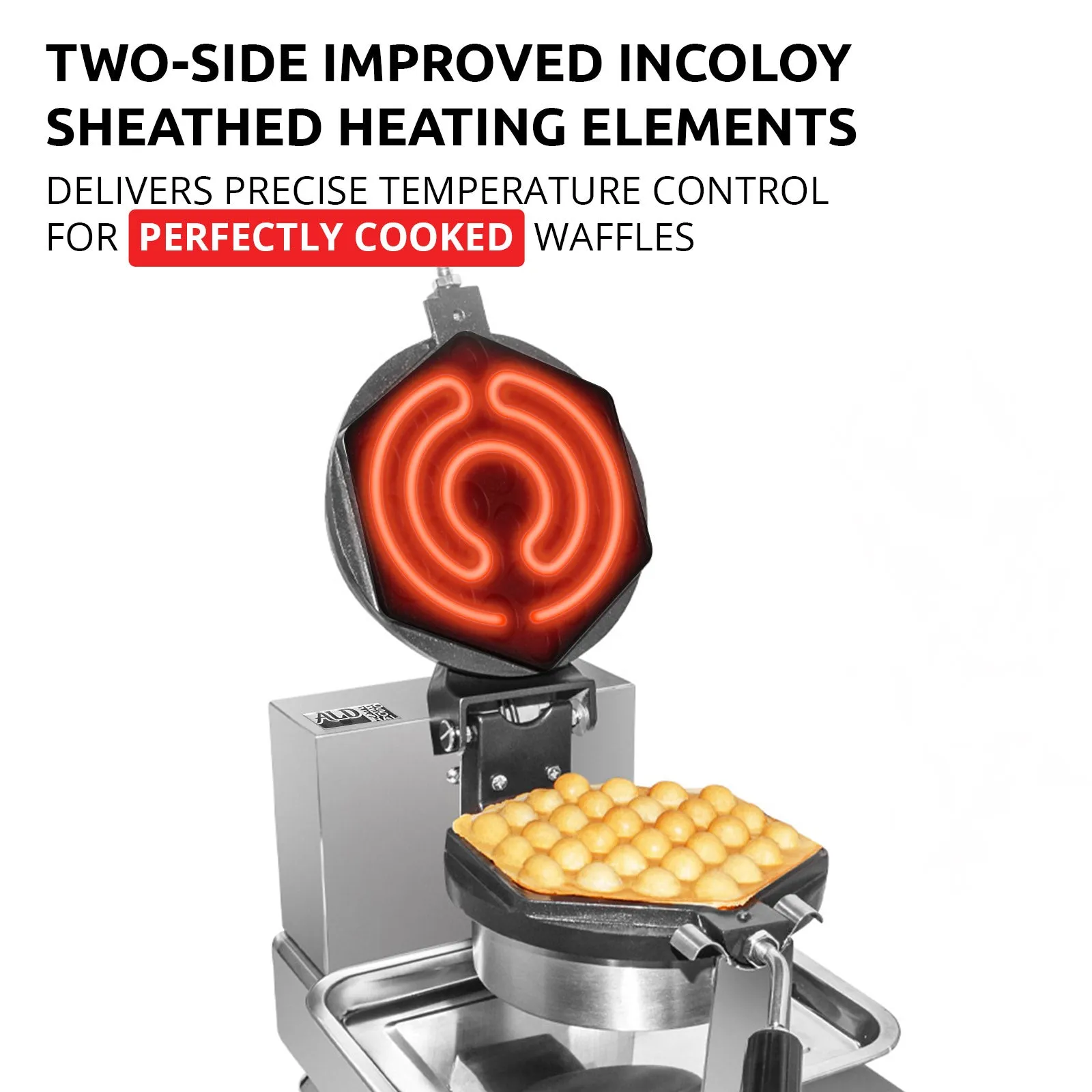 AP-127 Bubble Waffle Maker Machine | Egg Waffle Iron | Improved Manual Thermostat | 360 Rotated Mechanism