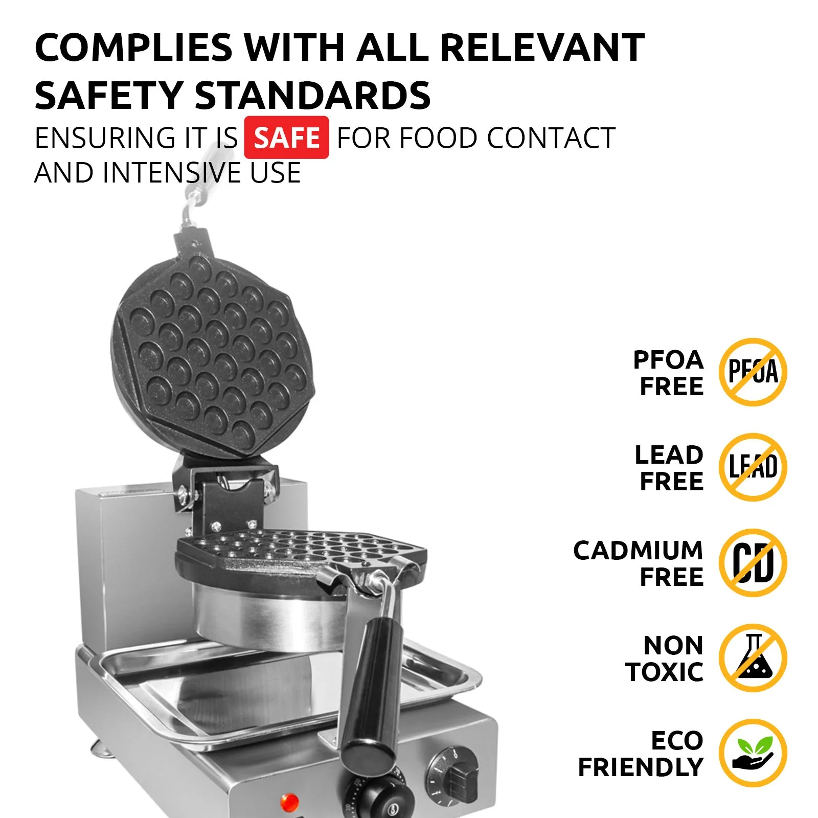 AP-127 Bubble Waffle Maker Machine | Egg Waffle Iron | Improved Manual Thermostat | 360 Rotated Mechanism