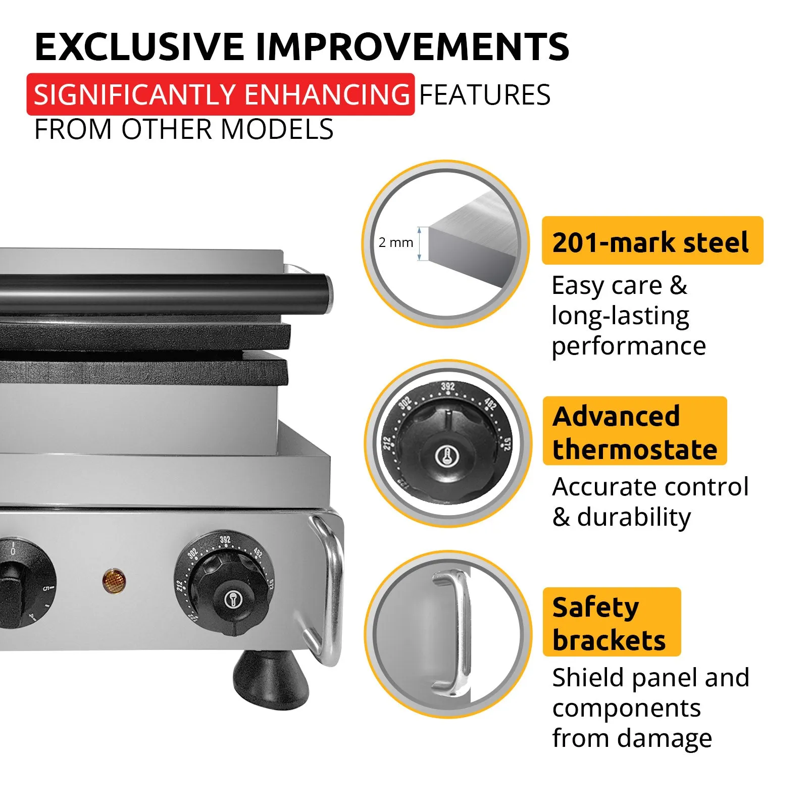 AP-502 Waffle Stick Maker | Professional Stainless Steel Waffle Stick Machine | 4 Big Waffles