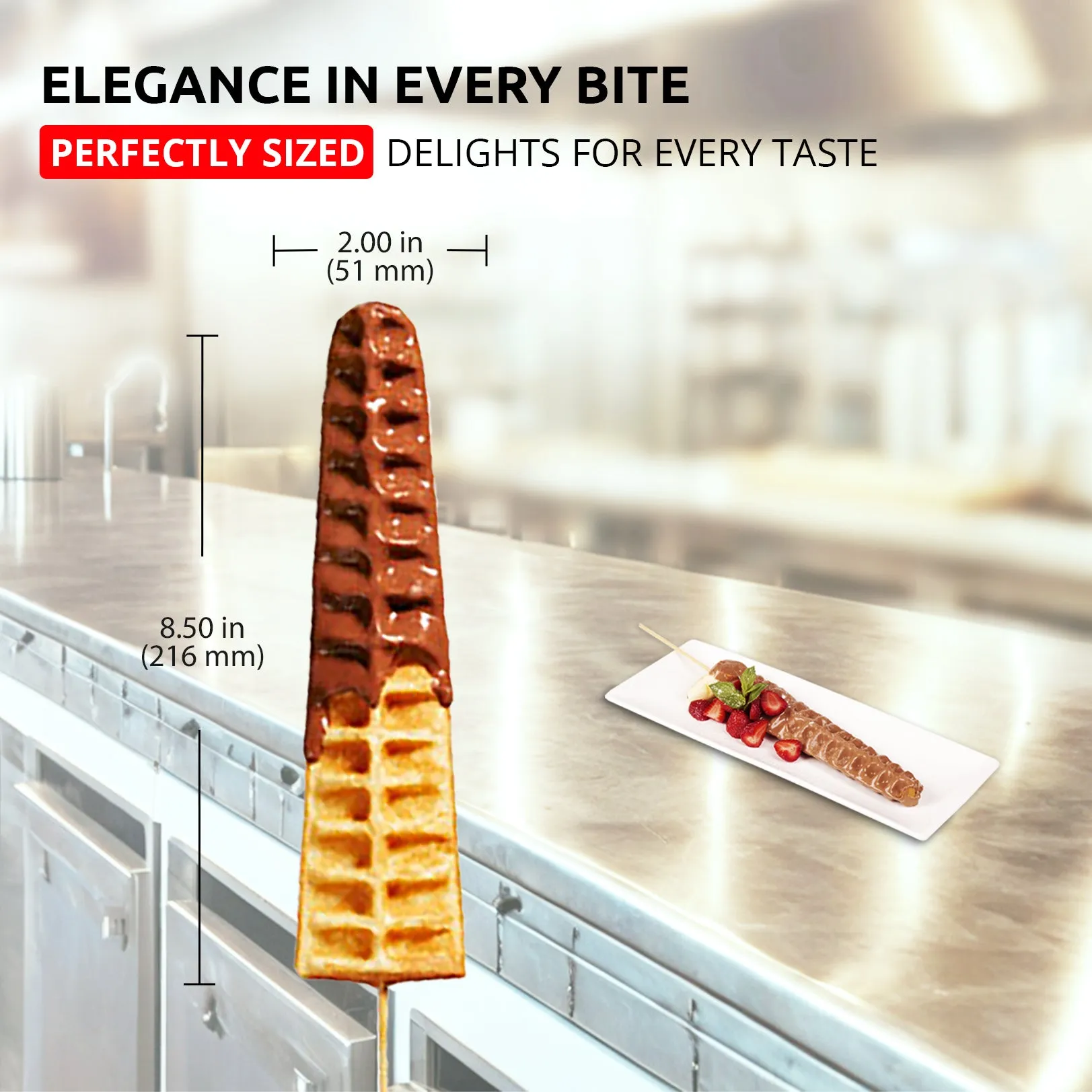 AP-502 Waffle Stick Maker | Professional Stainless Steel Waffle Stick Machine | 4 Big Waffles