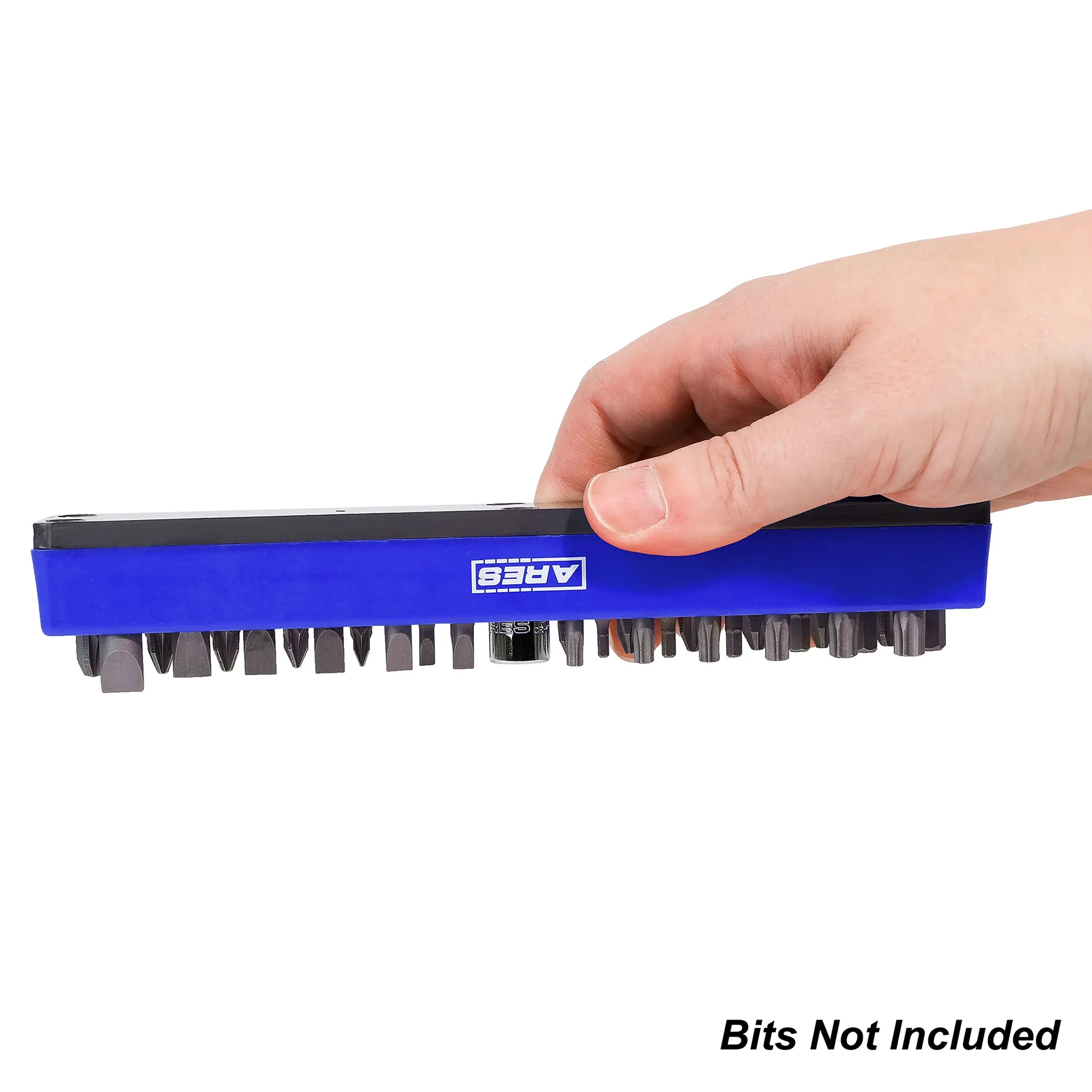 ARES 60012 - Blue 37 Hole Hex Bit Organizer with Strong Magnetic Base