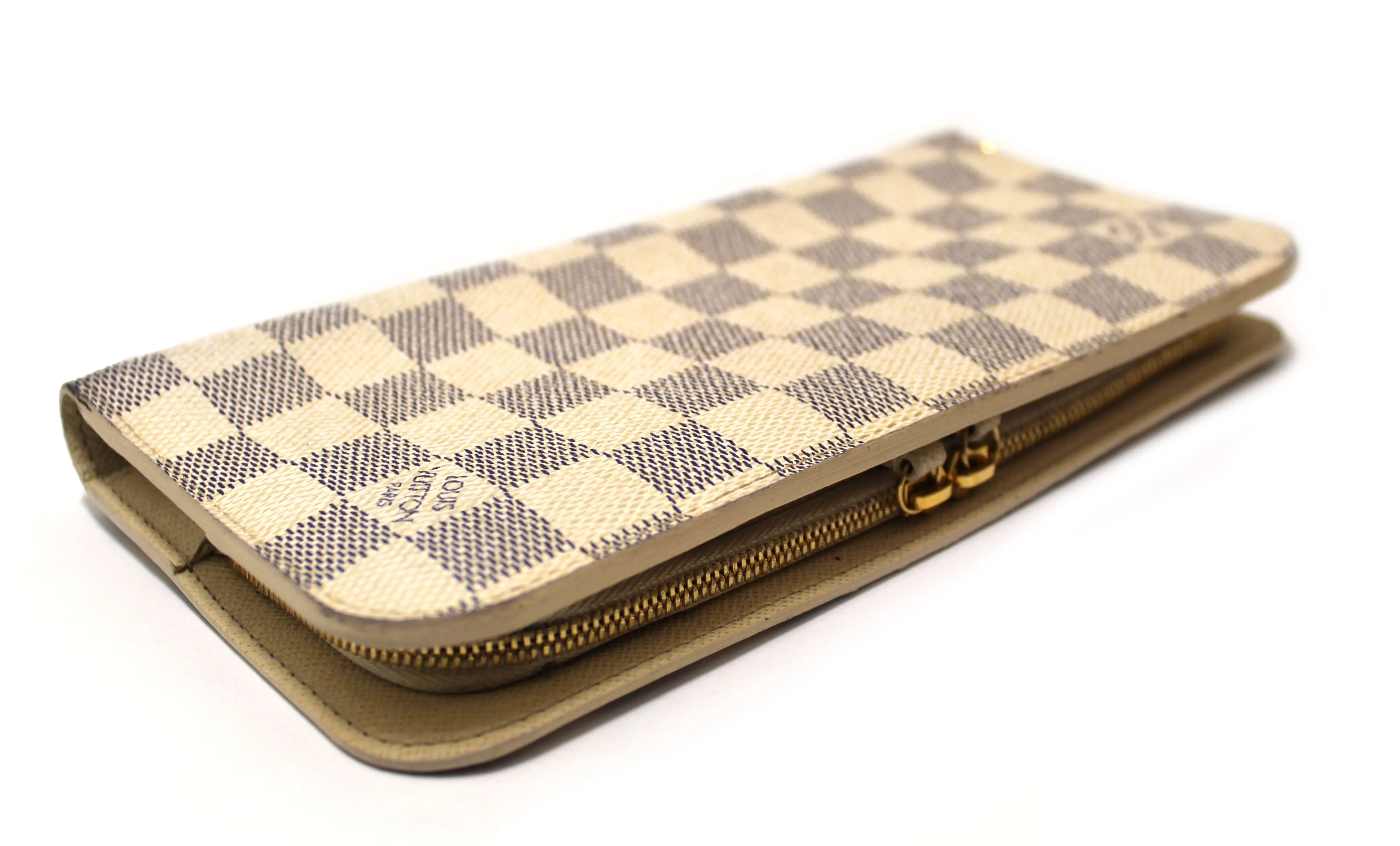 Authentic Louis Vuitton Damier Azur Canvas Insolite Long Wallet