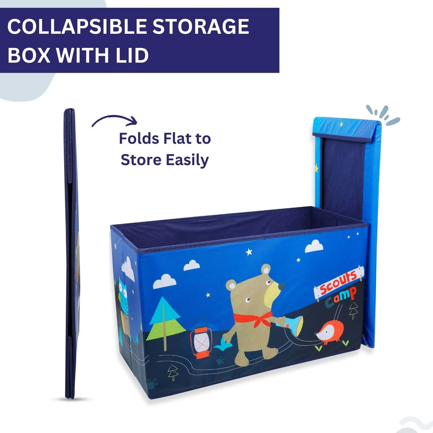 Baby Moo Little Adventure Large Multifunctional Playroom Storage Box - Navy Blue