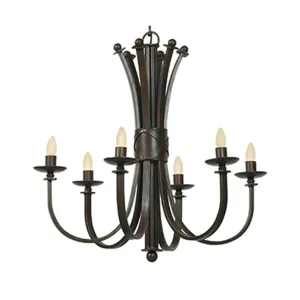 Bali Metal 6 Chandelier Light Antique Bronze