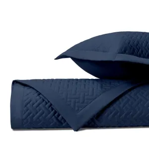 Basketweave Quilted Navy Blue by Home Treasures