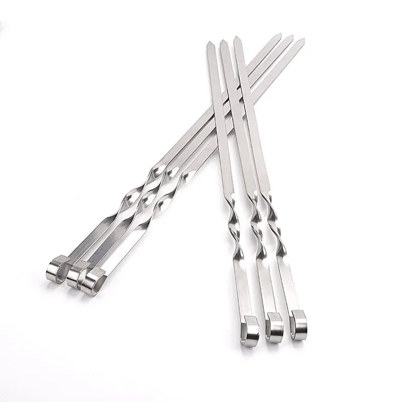 BBQ Skewers Flat Kebob Barbecue Skewer Long Meat Grill Needle Sticks