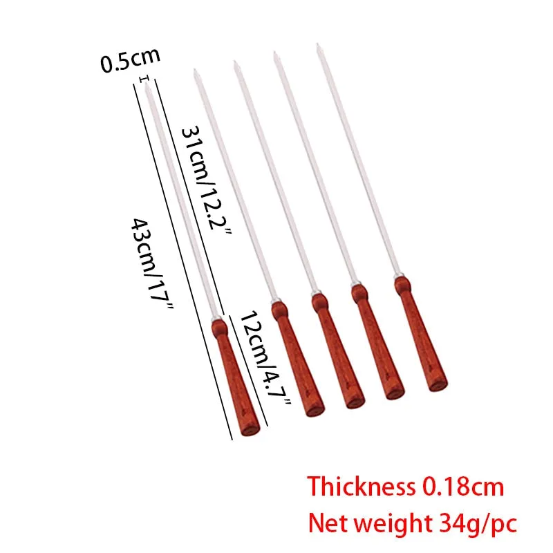 BBQ Skewers Flat Kebob Barbecue Skewer Long Meat Grill Needle Sticks