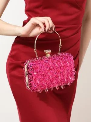 Beautiful Pink Beaded Cocktail Purse