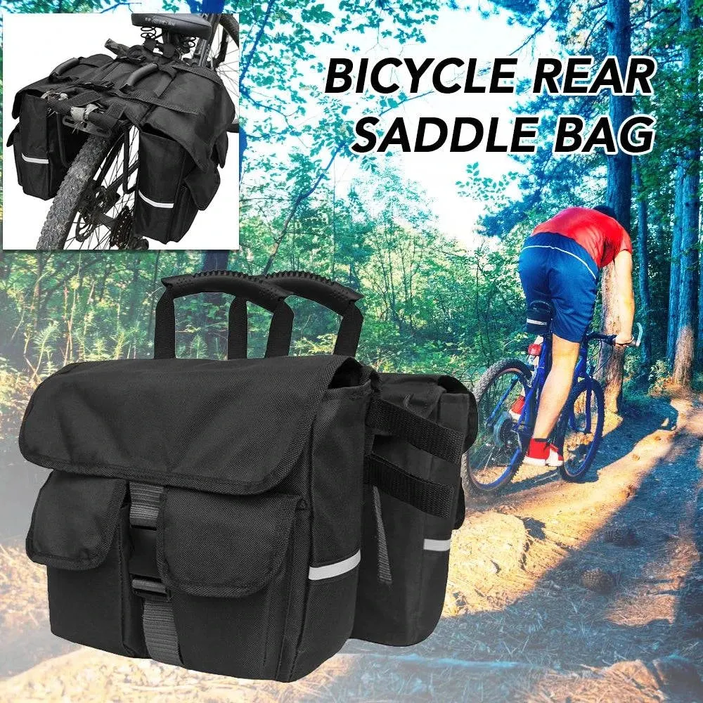 Bicycle Saddle Bag Oxford Cloth Back Pannier Bags Bike Rear Seat Bag Bike Rear Saddle Bag with Reflective Trim