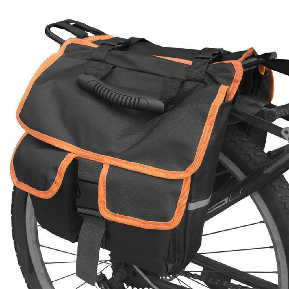 Bicycle Saddle Bag Oxford Cloth Back Pannier Bags Bike Rear Seat Bag Bike Rear Saddle Bag with Reflective Trim