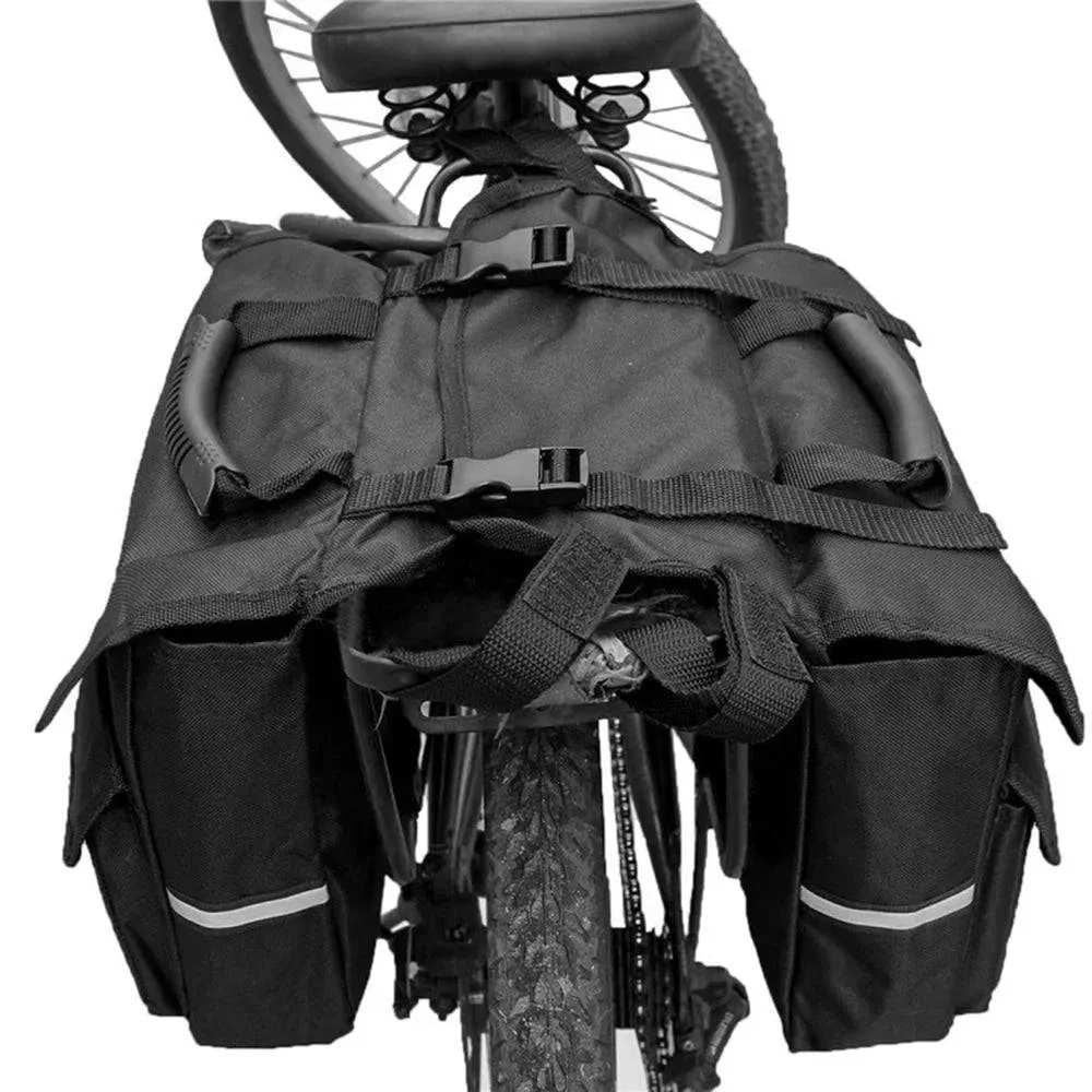 Bicycle Saddle Bag Oxford Cloth Back Pannier Bags Bike Rear Seat Bag Bike Rear Saddle Bag with Reflective Trim