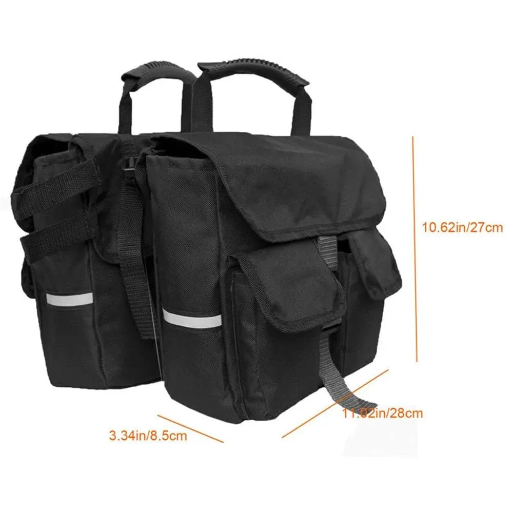 Bicycle Saddle Bag Oxford Cloth Back Pannier Bags Bike Rear Seat Bag Bike Rear Saddle Bag with Reflective Trim