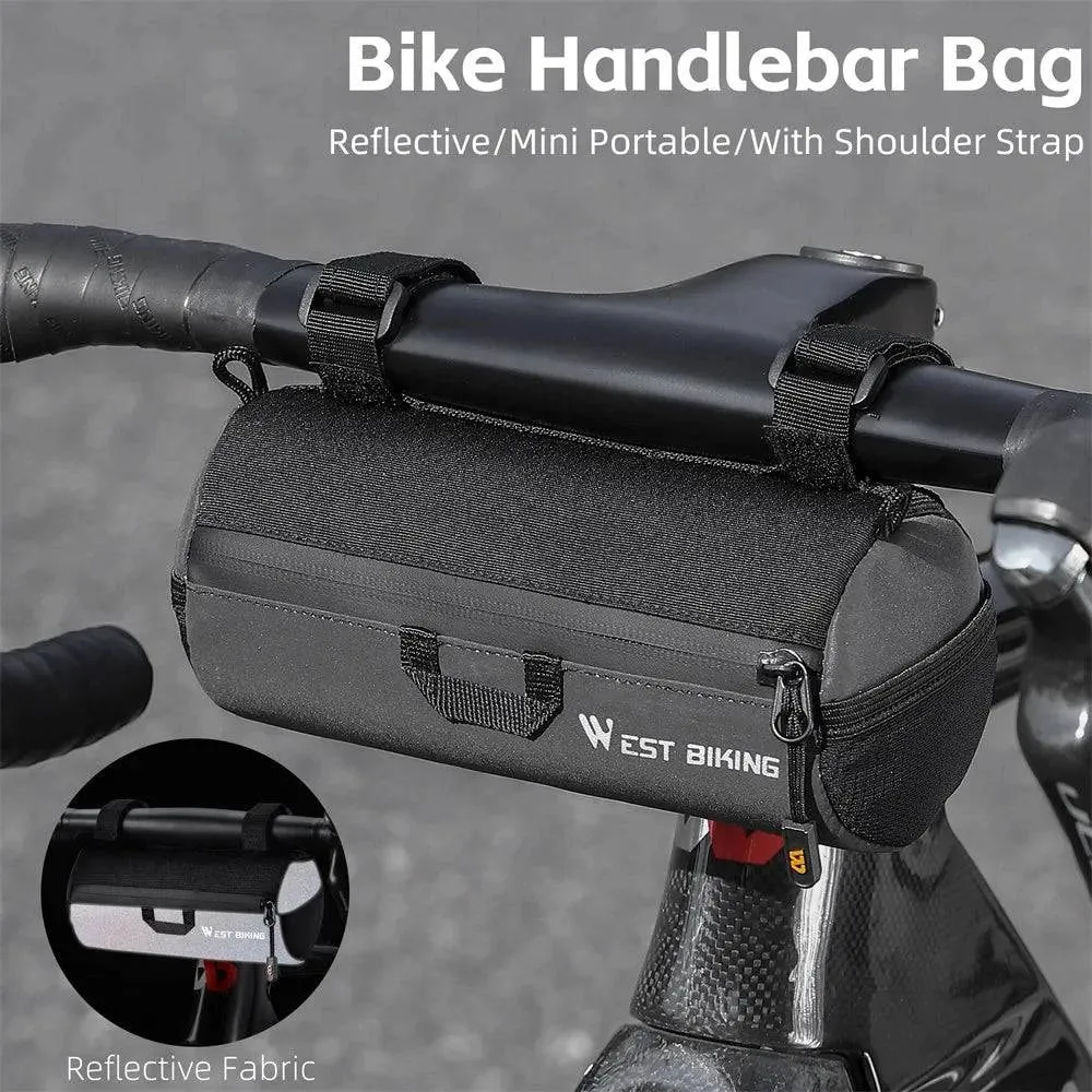 Bike Handlebar Bag Portable 1L Cycling Bag Bicycle FrontTube Bag Multifunctional Shoulder Bag Messenger Bag Cycling Accessory