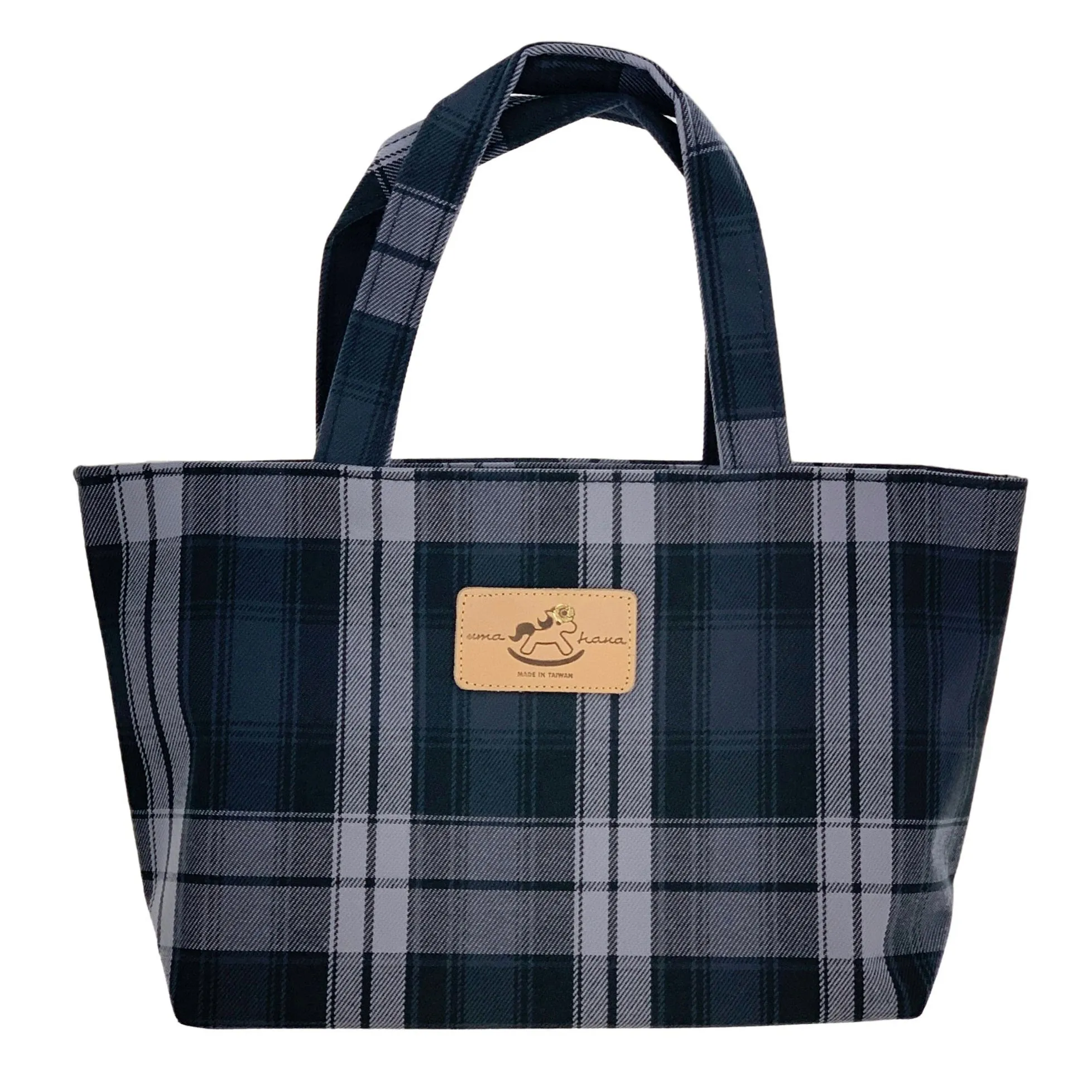 Black & Gray Tartan Plaid Small Handbag