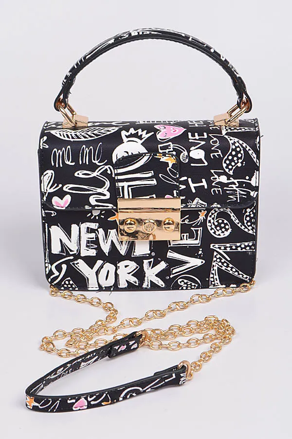 Black and White Graffiti Clutch