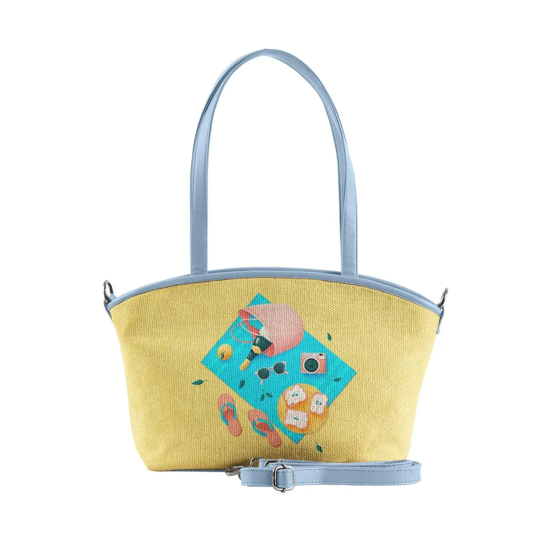 Blue Wide Tote Bag Summer picnic